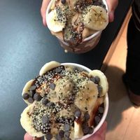 Peanut butter ice cream sundaes at Grab 'n Go Health Bar in Provincetown