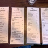 Menu  at El Burro Taqueria in Cape Town