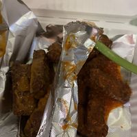 Spicy peanut & Very Hot Buffalo seitan   at Fire on the Mountain in Denver