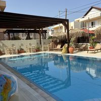  The relaxing pool area which we loved hanging out in!  at GOJI Vegan Hotel in Rhodes