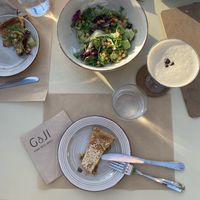 Pie and salad - the first course with different versions each day!   at GOJI Vegan Hotel in Rhodes