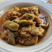 My favourite dish with green beens at GOJI Vegan Hotel in Rhodes