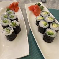Cucumber and avo maki rolls  at Sushi Library in Riyadh