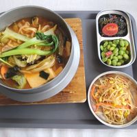 Spicy tofu hotpot, with noodles option at Veggie All In - 歐迎食素 in Kaohsiung