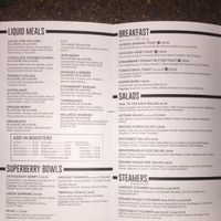 menu at Fruitive in Virginia Beach