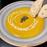 Pumpkin Soup of the dayy  at To Kafe Tis Chrysanthi's in Larnaca