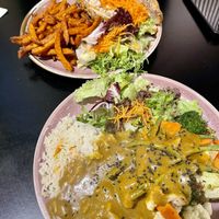 Chickpea Sandwich + Curry  at To Kafe Tis Chrysanthi's in Larnaca