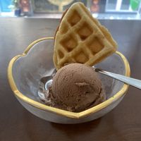 Mocha ice cream and waffle   at Thanh Glado in Ho Chi Minh City