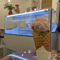 Yuzu dragon fruit + matcha ice cream   at Thanh Glado in Ho Chi Minh City