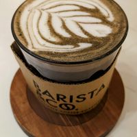 Activated charcoal and mint oatmilk latte. Absolutely spectacularly good. at Barista & Co - Westgate Mall in Nairobi