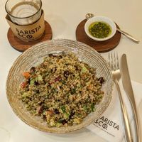 Vegan quinoa salad with a side of chills. Pretty decent. at Barista & Co - Westgate Mall in Nairobi