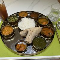 Vegan Thali w/ mushroom masala & palak mutter   at Woodlands - Wan Chai in Hong Kong Island