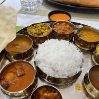 Vegan thali (available on sat) (they brought bread after I took this photo)   at Woodlands - Wan Chai in Hong Kong Island