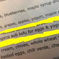LOVE WHEN IT SAYS VEGAN!!!! at Blue Sky Cafe in Lakewood