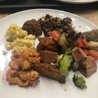 Samples of the salad options   at Paradise Food in Belgrade