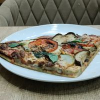 Eggplant and zucchini pizza at Paradise Food in Belgrade