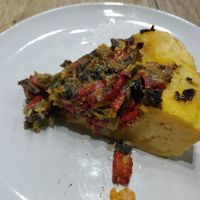 Potato pie with mushroom, leek, and peppers at Paradise Food in Belgrade