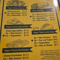 Vegan menu at La Casita in Chiang Mai