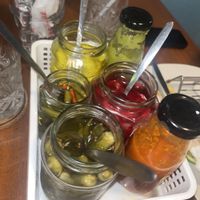 Pickled condiments   at La Casita in Chiang Mai