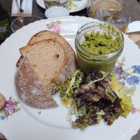 Pea cuacamole dish. at Roesel - beer & food in Prague