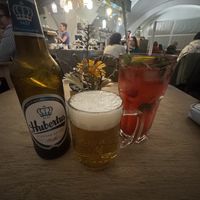 Non Alcoholic Lager and Raspberry Lemonade   at Roesel - beer & food in Prague