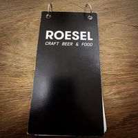 Menu  at Roesel - beer & food in Prague