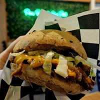 Chili Burger on a GF Bun at Tera V Burger in Vancouver