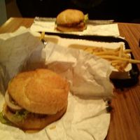 No bull burger and the fiesta tempeh burger :) at Tera V Burger in Vancouver