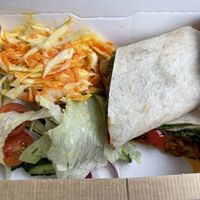 Tex Mex wrap and salad very tasty  at No Meating Place in Rugby