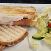 Cheeze, tomato and vegan bacon panini #Veganuary at No Meating Place in Rugby