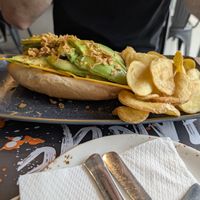 Vegan hotdog at Albi in Malaga
