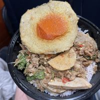 Thai rice dish with vegan egg  #Veganuary at So Vegan - Charan Sanitwong in Bangkok