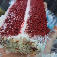 Red Velvet Cake at Roots Plant Based Cafe in Byron