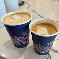 Oat milk lattes at Voyager Coffeee  at Voyager Craft Coffee in Cupertino