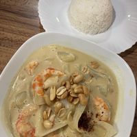 Massamam curry with vegan shrimpp #Veganuary at Noon Thai Plus Vegan in Englewood