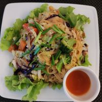 Noodles with vegetables at Common Grounds Cafe in Siem Reap