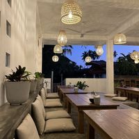 The seating  at Hey Mama in Mirissa