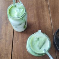 iced coconut matcha at Hey Mama in Mirissa