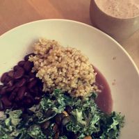 Daily bowl and chocolate smoothie. at Mandarava in Newburyport