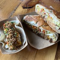 Smoked Potato Taco and Crunchwrap Royale   at Happy's Taco Shop in Petoskey