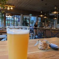 Both indoor and outdoor seating available. Good beer selection at Well in Town in Orleans