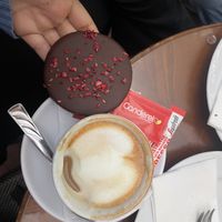 In the comments here everyone said the carrot cake is the only vegan option, you should know they told me its not vegan- only dairy free, but has eggs. The cookies are vegan.   at Ruszwurm Cukrászda in Budapest