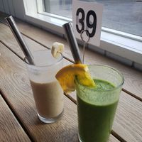Smoothies, with the metal straws I brought myself :) at Canteen in Portland