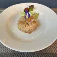 Rice dish with some kind of fake chicken  at Na Vayla Paplern-Vegan Restaurant in Bangkok