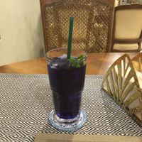 Butterfly pea tea iced cream  at Na Vayla Paplern-Vegan Restaurant in Bangkok