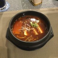 Kimchi and tofu soup  at Na Vayla Paplern-Vegan Restaurant in Bangkok