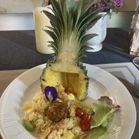 Pineapple fried rice  at Na Vayla Paplern-Vegan Restaurant in Bangkok