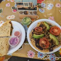 Veggie empanada and jackfruit tostada at Zaida in Sunnyvale