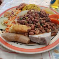 Vegan plate of the day. Huge! at Fedo's in Soufriere