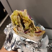 Yummy seitan and falafel wrap at Veggie Haus in Dresden